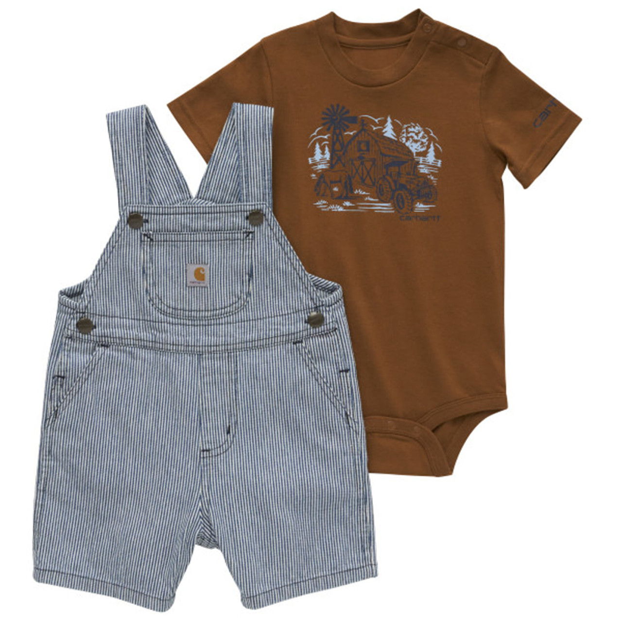 キドc-boy style (vol.481)carhartt Carhartt Infant Boys Dark Indigo Ticking Stripe Short Sleeve