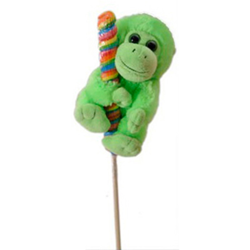 The Petting Zoo Lollyplush Monkey with Rainbow Lollipop- Assorted