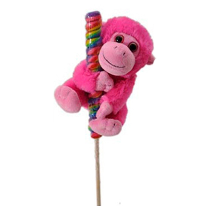 The Petting Zoo Lollyplush Monkey with Rainbow Lollipop- Assorted