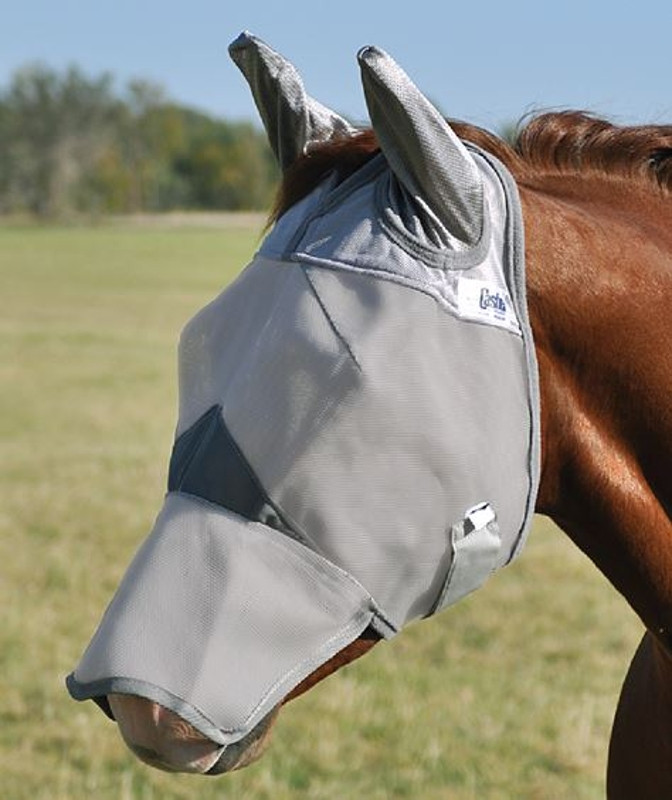 New! Cashel Crusader Designer Fly Mask – Standard with Ears – Leopard Print