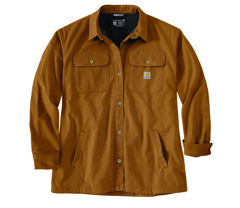 Carhartt Women's Rugged Flex Loose Fit Canvas Fleece Lined Shirt