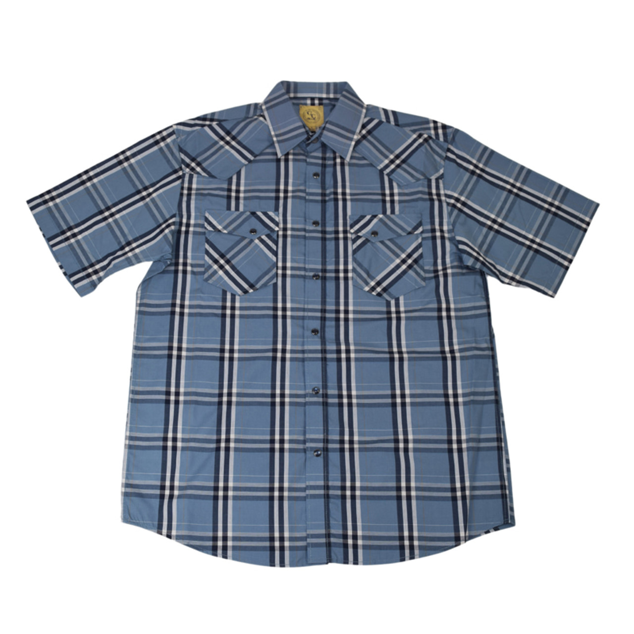 Gunnison Creek Men's Turquoise & Black Short Sleeve Snap Up