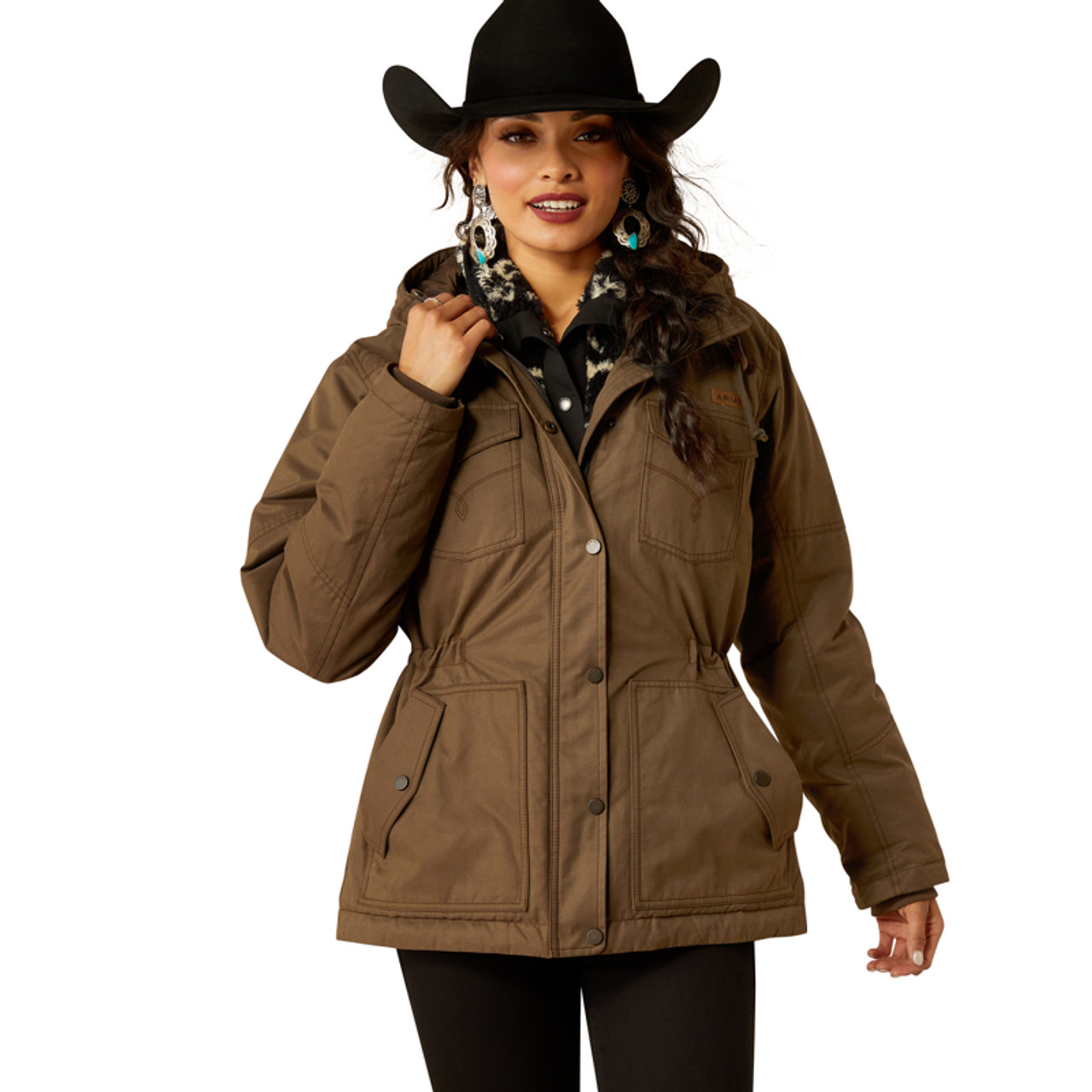 ジャケット BARBA Women Jackets TUSCANY 4400 001 Brown Ariat Women's Banyan Bark Brown Grizzly 2.0 Parka Jacket