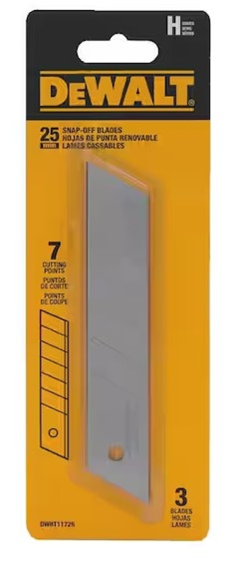 DeWalt 9MM Snap Utility Blades 3 Pack