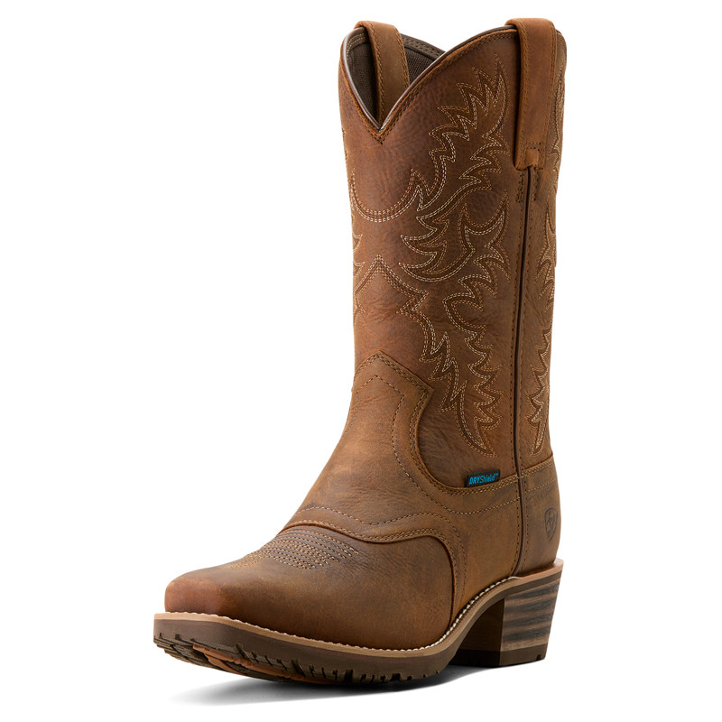 Ariat Men's Status Brown Hybrid Roughstock Square Toe Waterproof