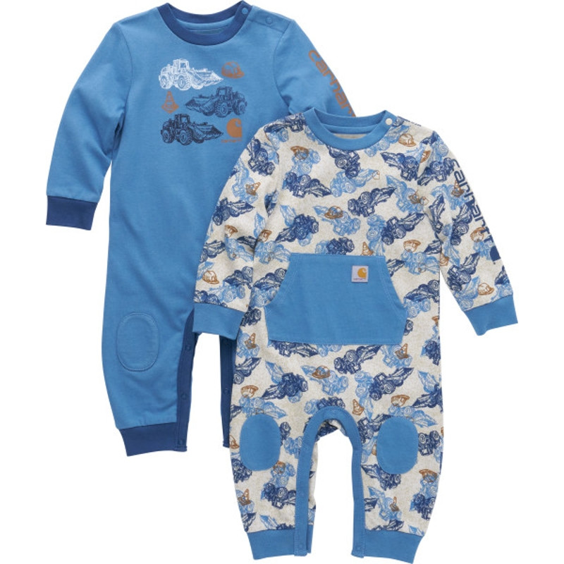 クリスクロス　カーハートオーバーオール　bboy ロカウェア　クロスカラーズ Carhartt Infant Coronet Blue 2-Piece Long Sleeve Coverall Set