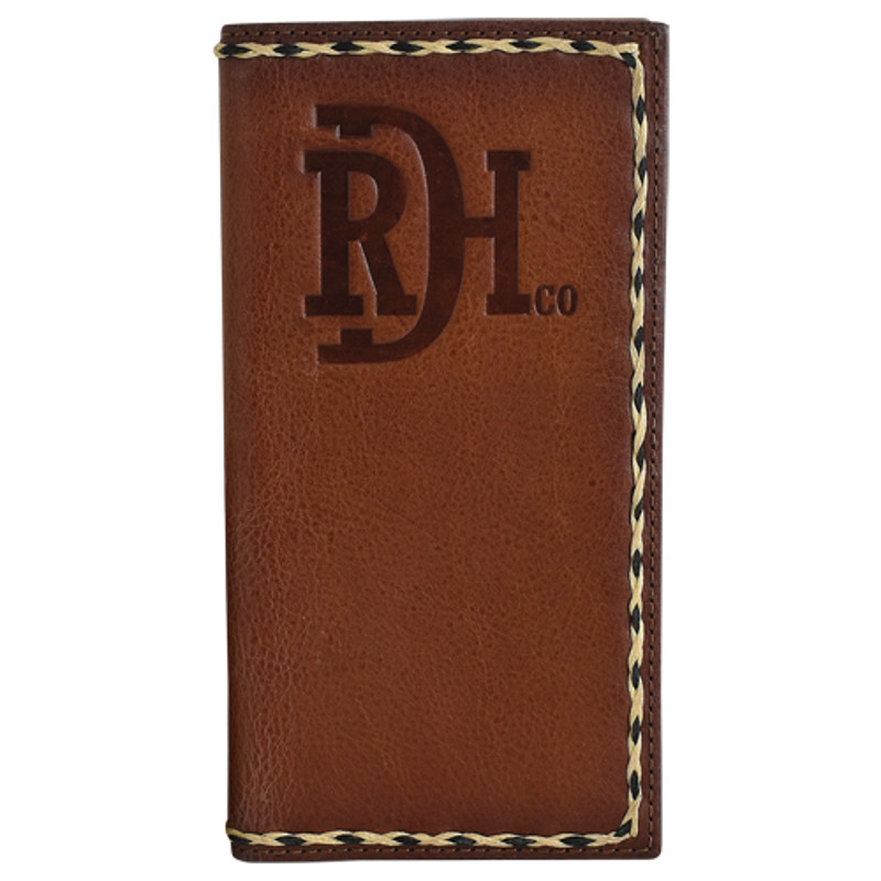 【マリエモーン】ロエベ　ニュートレド　ロゴ型押し 牛革 Red Dirt Hat Men's Embossed Logo Braided Edge Brown Leather Rodeo