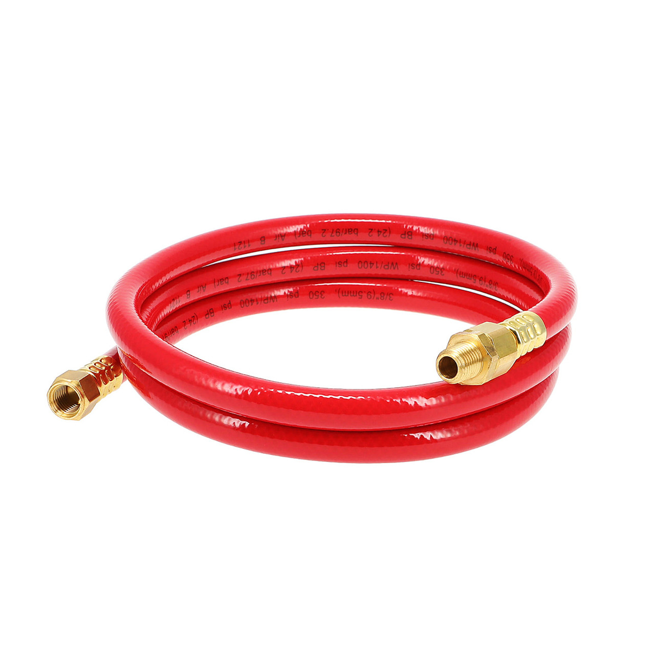 Workforce 3/8 in. x 50 ft.\, 1/4 in. Air Hose Fittings Orange PVC