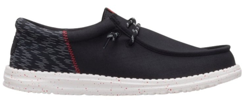 Hey Dude Men's Wally Funk Funk Jacquard Black Red Casual Shoes