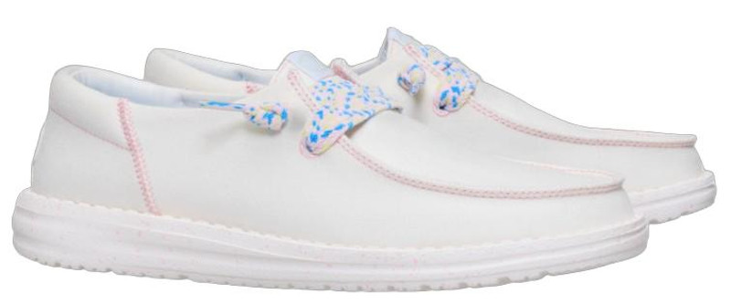 Hey Dude Ladies Wendy Funk Friendship Lace White Top Casual Shoes