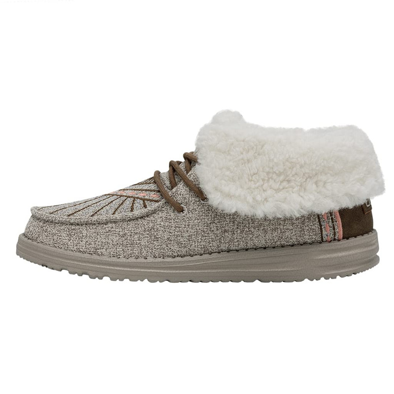 Hey Dude Women's Wendy Western Brown Britt Faux Lined Casual Shoes