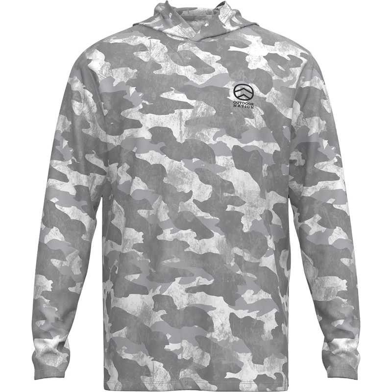 Outdoor Nation Men's Grey Camo Long Sleeve Jax Beach UV Protection