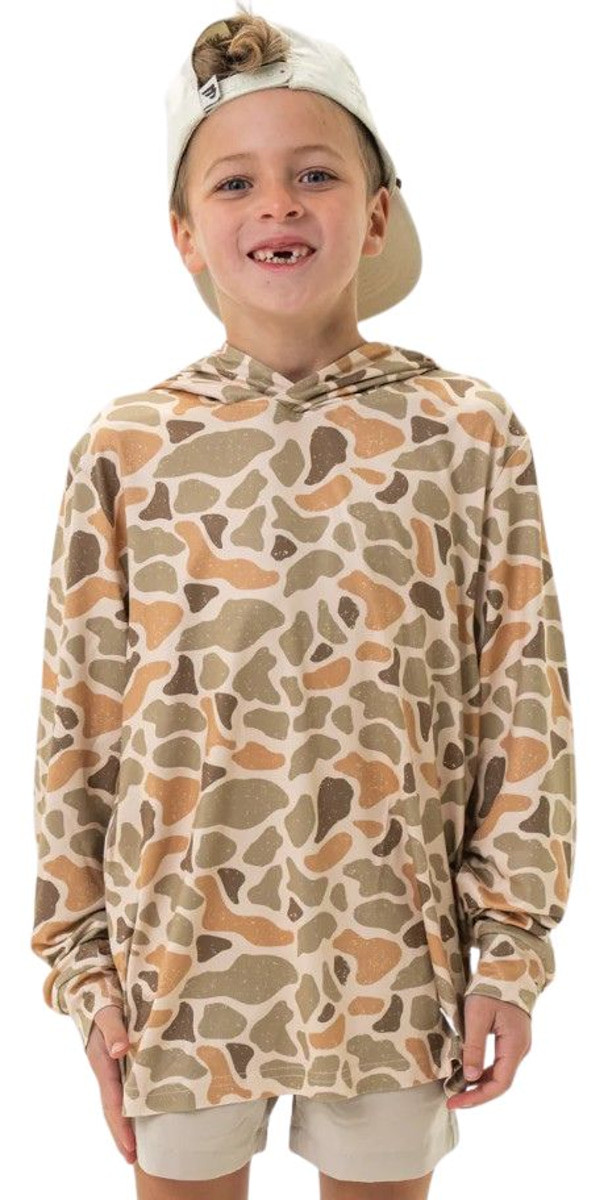 Burlebo Boys Youth Venado Camo Long Sleeve Performance Hoodie