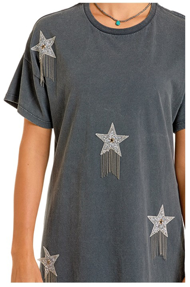 star t shirt dress Gold Star T-Shirt Dress Curves 1X