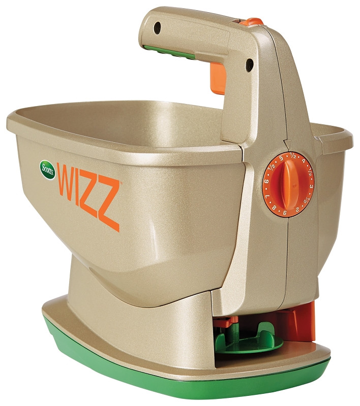 Scotts Wizz 71131 Spreader, 4AA Battery, 6.25 lb Capacity, 2500 sq