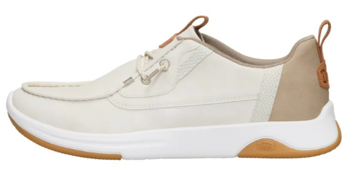 Hey Dude Men's Silver Birch & White Wally Drift Classic Casual