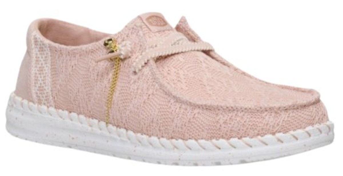 Hey Dude Ladies Rose Dust Wendy Boho Knit Casual Slip On Shoes