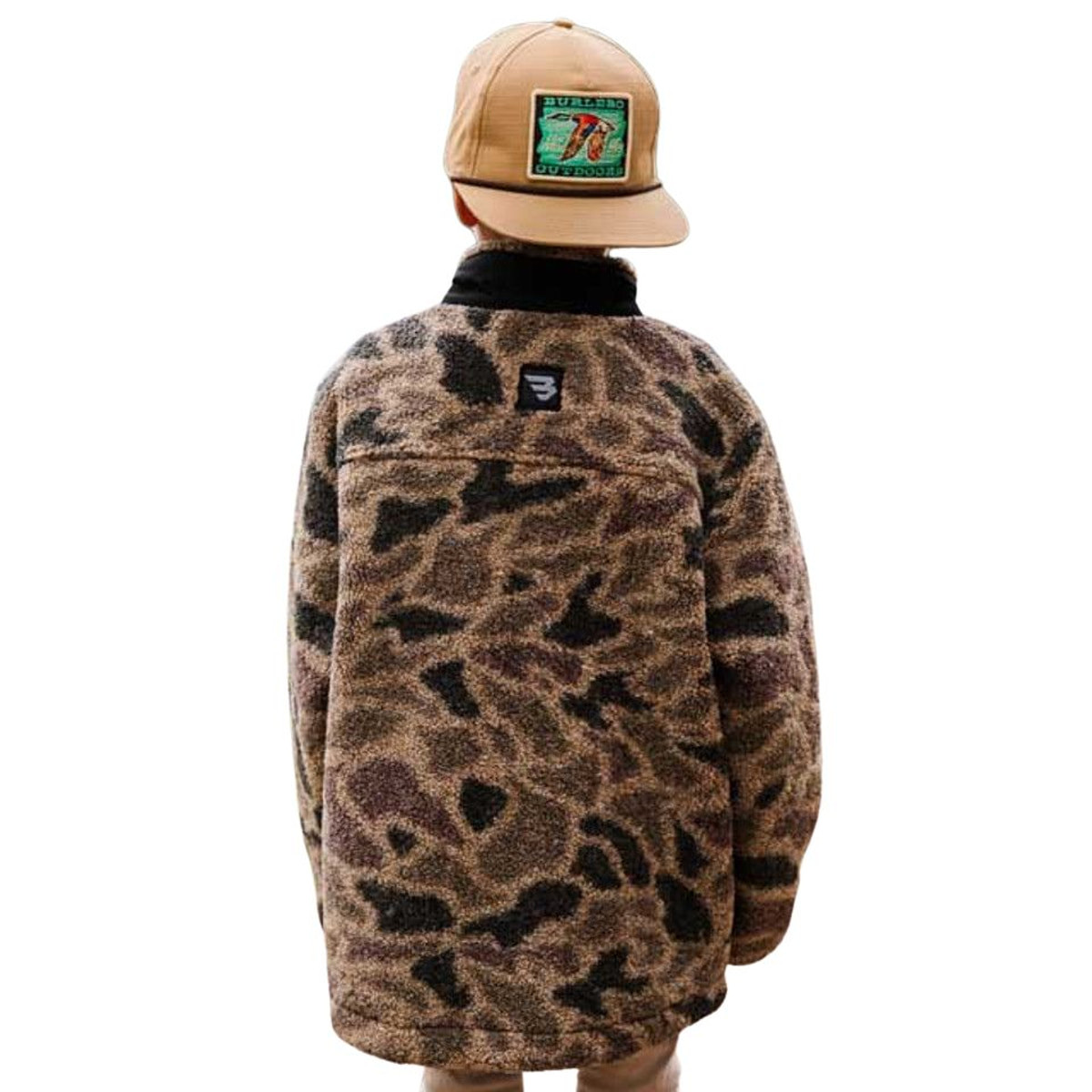 Burlebo Boys Youth Alpine Camo Sherpa 1/4 Zip Jacket