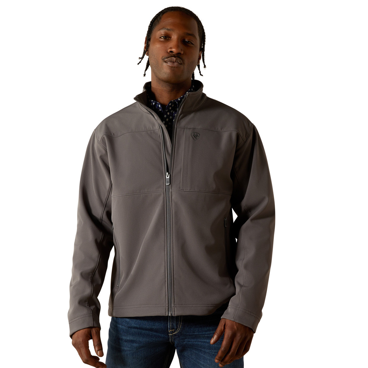 Ariat Men's Grey Vernon Softshell Full Zip Jacket