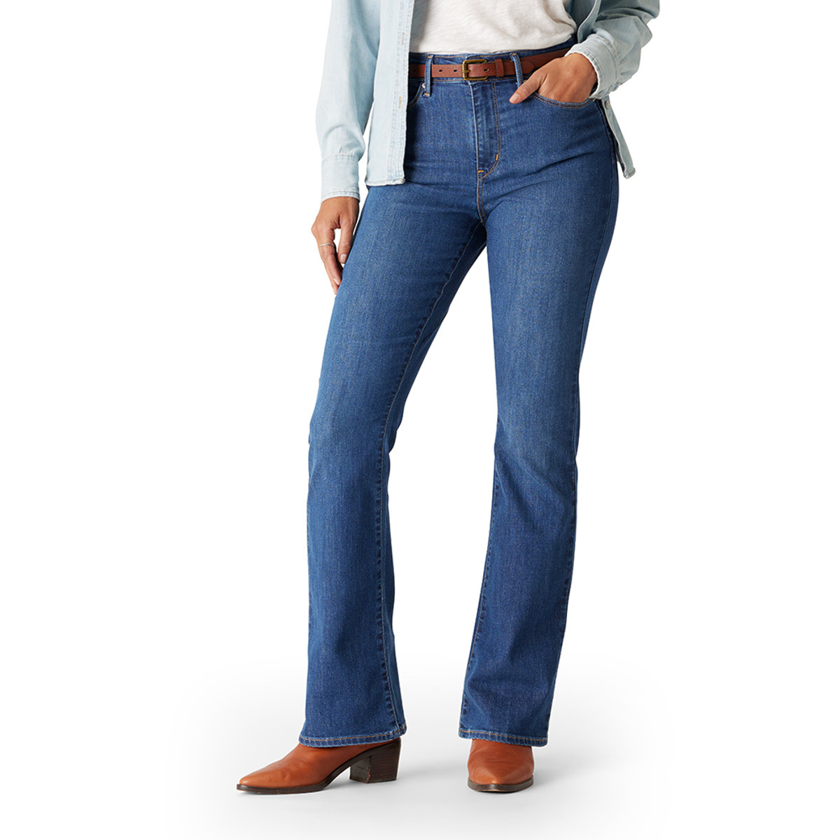Levi's JEANS FOR WOMEN サイン Levi's Ladies Signature Mid Rise Bootcut Dark Wash Denim Jeans