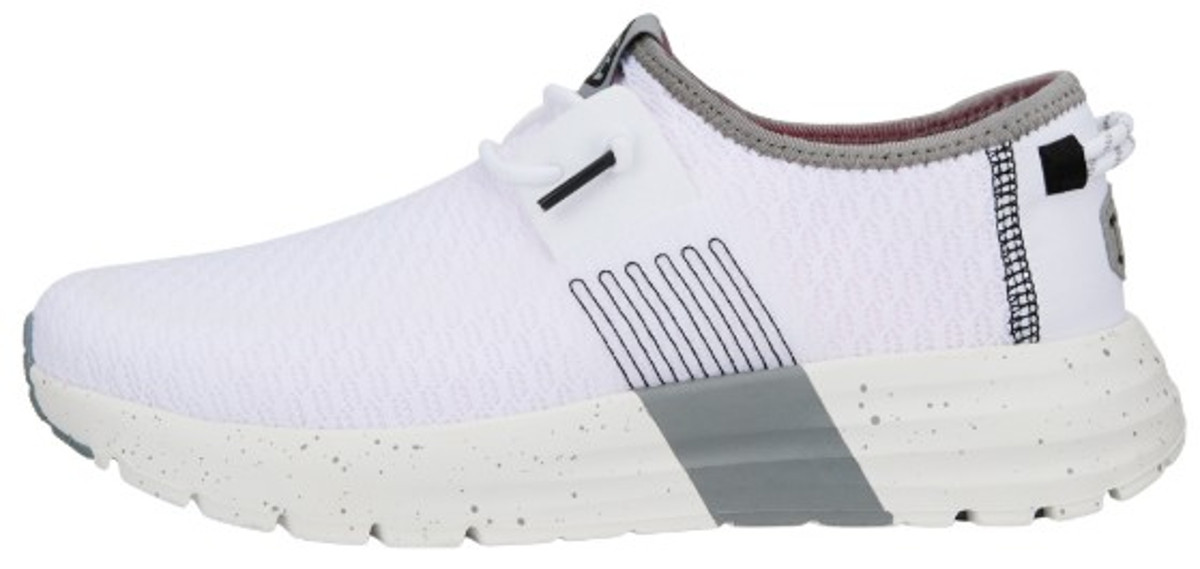 Hey Dude Ladies White Sirocco Sport Stripe Athletic Shoes