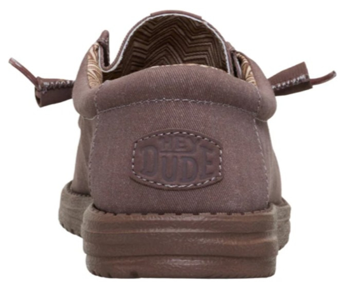 NEW HEY DUDE men\'s wally stretch canvas shoes in deep taupe Men main image 3