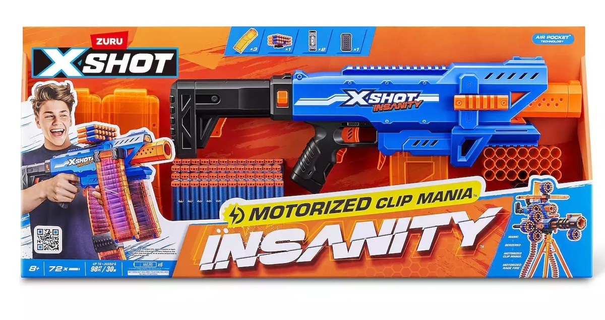 X-Shot Insanity Motorized Clip Mania Blaster