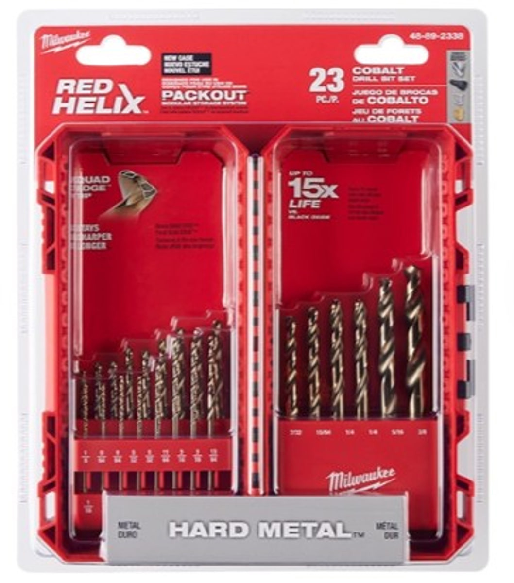 Milwaukee RED HELIX Cobalt Drill Bit Set – 23 Piece Set