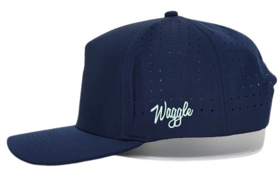 Waggle Men's Navy Blue with Embroidered Golf Clubs Gamer Hat