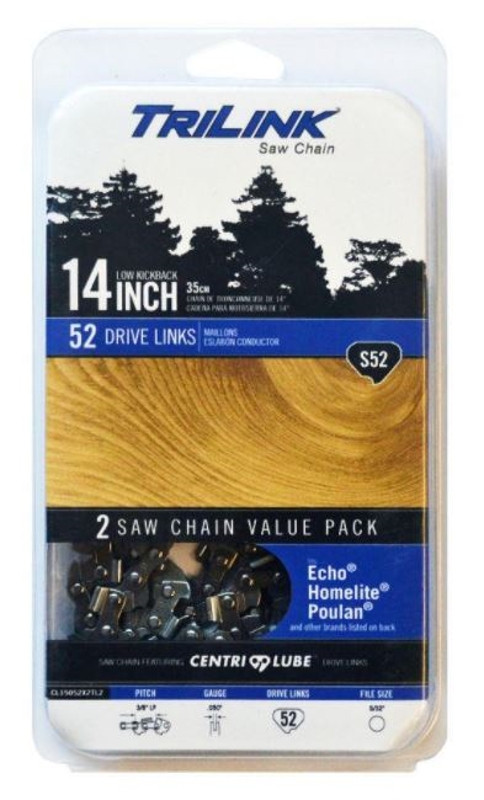 TriLink Twin Pack 14 S52 Semi Chisel Chainsaw Chain