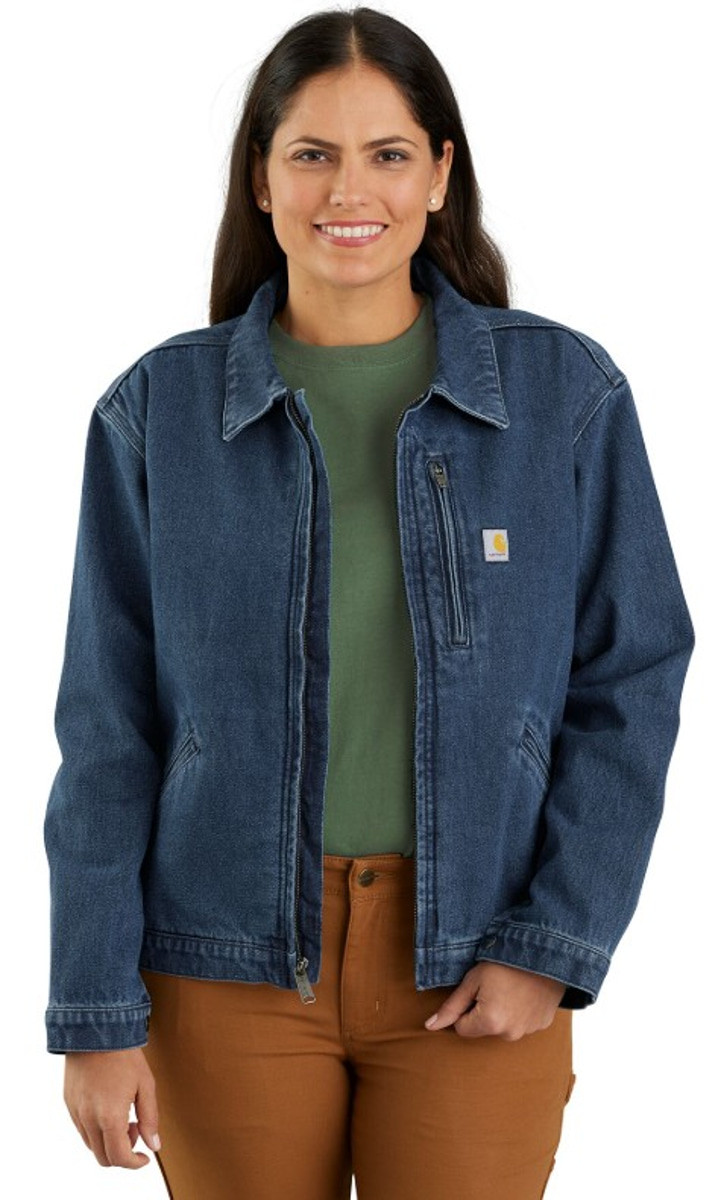 ジャケット・アウター Carhartt Denim Detroit Jacket Carhartt Women's Loose Fit Mission Denim Detroit Jacket