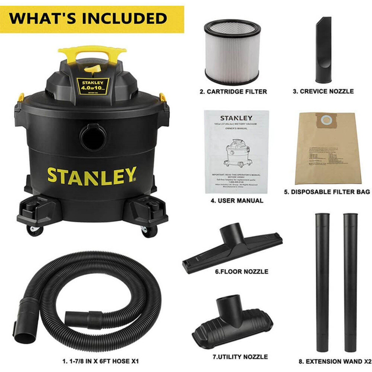 Stanley 10 Gallon 4 MAX HP WetDry Vac