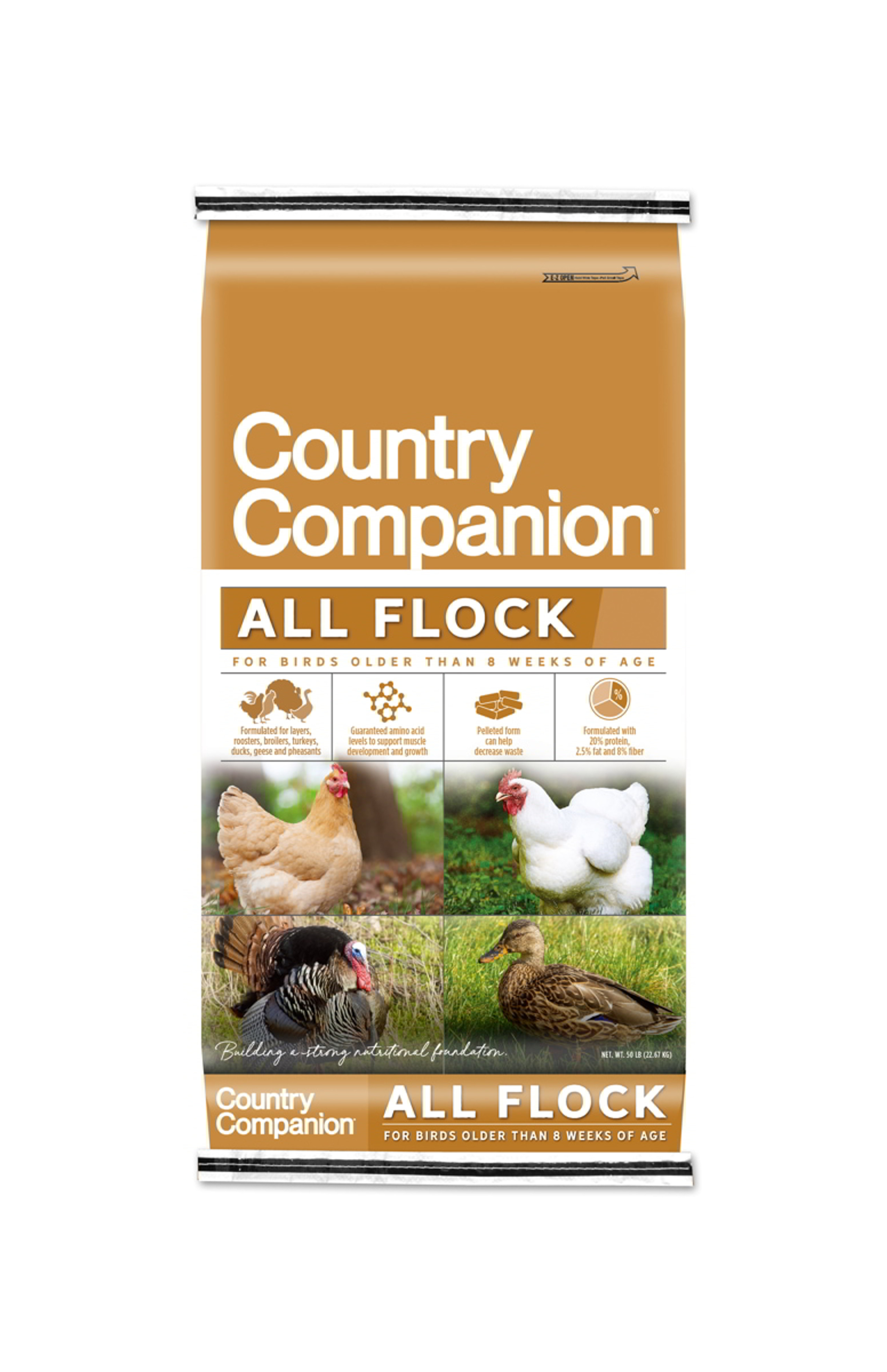 Country Companion 20 All Flock Pelleted Feed 50lb