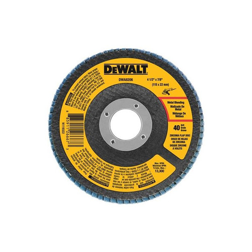 DeWALT Zirconia T27 Flap, 4-1/2" X 7/8"- Black