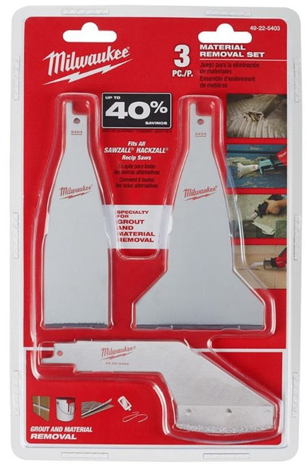 Milwaukee Sawzall Reciprocating Material Removal Blade Set - 3 Piece