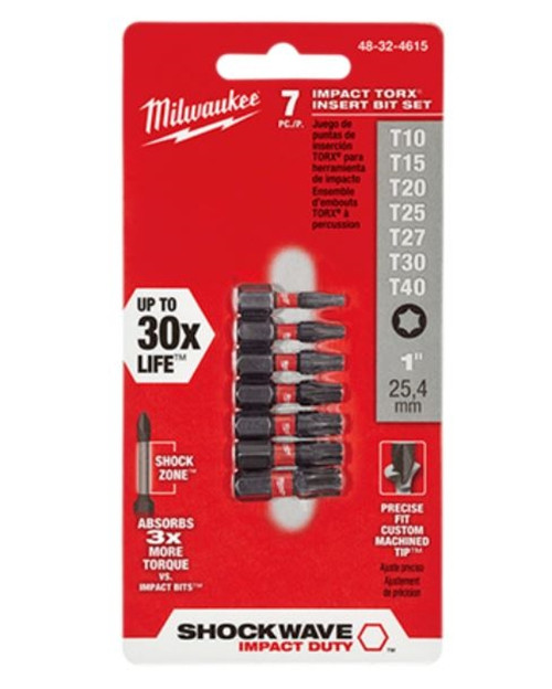 Milwaukee 7 PC TORX Insert Bit Kit