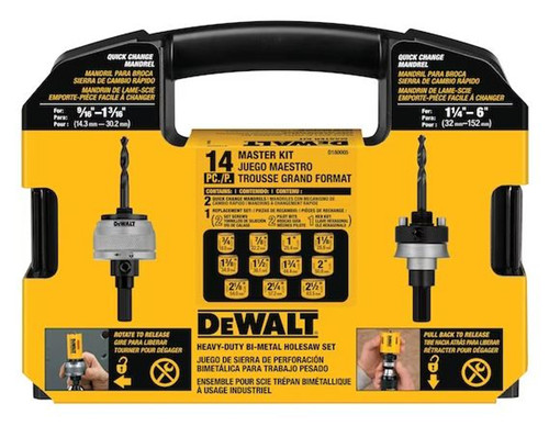 DeWalt 14 Pc Bi-Metal Hole Saw Kits