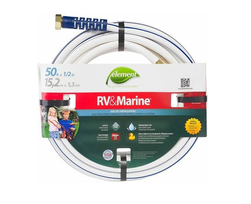Element RV and Marine Drinking Water Safe Hose 1/2 in x 50 ft