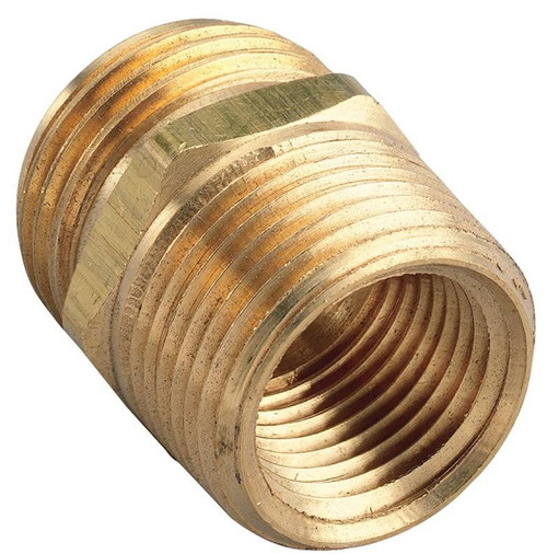 Orbit Irrigation Products WaterMaster Hose to Pipe Swivel Adapter, 3/4 X 3/4 X 1/2 in, MHT X MNPT X FNPT, Brass, Yellow