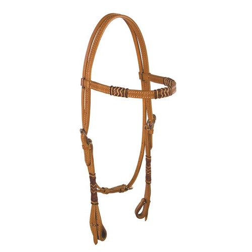 Buffalo Leather - Headstall Brow Band with Rawhide 