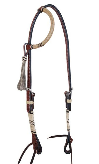 Oxbow Tack Rawhide Braided Tooled Single Ear Headstall