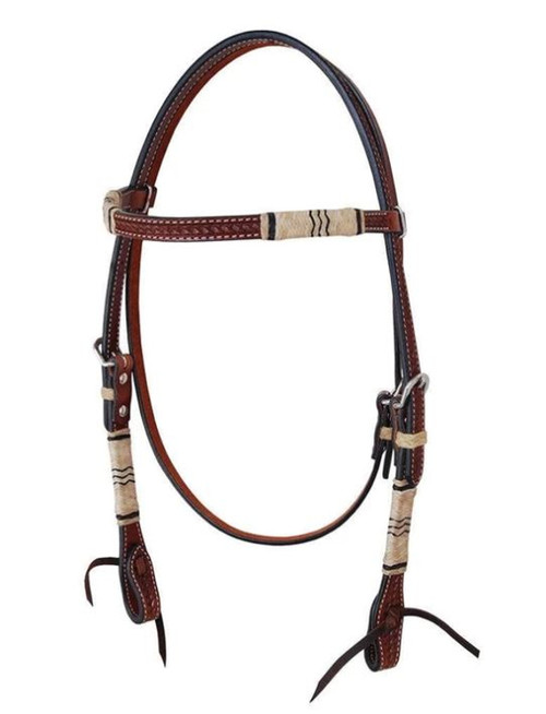 Oxbow Tack Rawhide Braided Tooled Browband Headstall