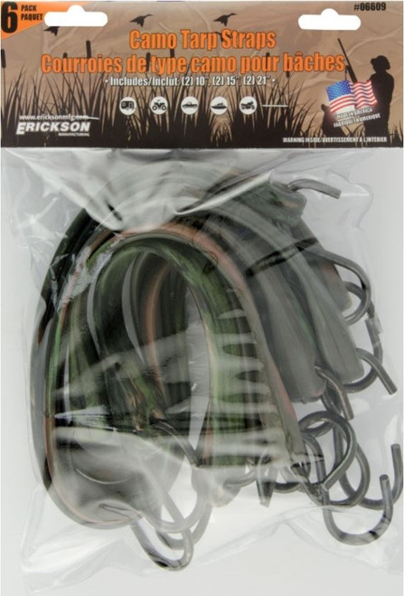 Erickson - Camo-EPDM Tarp Strap - 6 pack