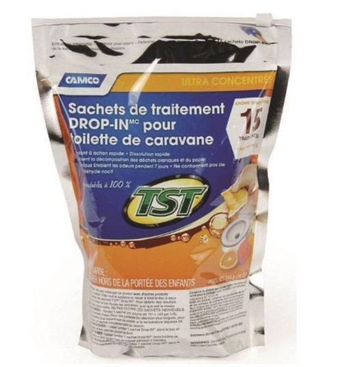 Camco TST Drop-Ins Ultra Concentrated Orange Granular RV Toileet Tank Treatment - 15 Count