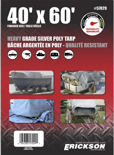 Erickson Mfg. 40' x 60' Blue Utility Tarp