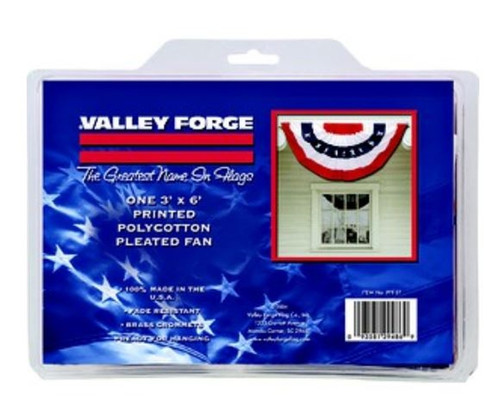 Valley Forge Flag PFF-ST 3 Foot By 6 Foot Large Pleated Full Fan Flag