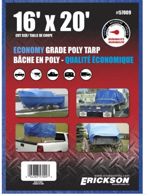 Erickson Mfg. 16' X 20' Blue Tarp