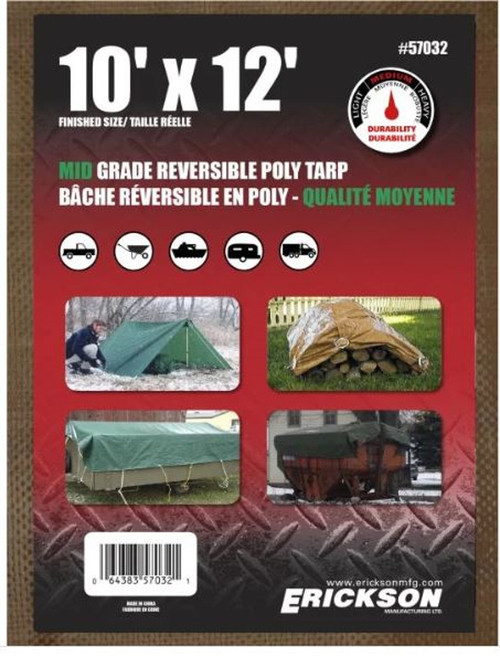 Erickson Mfg. 10' X 12' Tarp Reversible