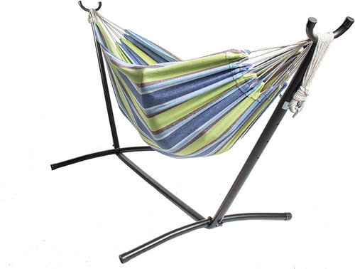 Backyard Expressions Portable Double Person Outdoor Hammock with Stand 9X3