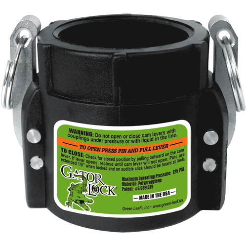 Green Leaf Gator Lock 1 1/4" Female Coupler Female Thread Adapter
